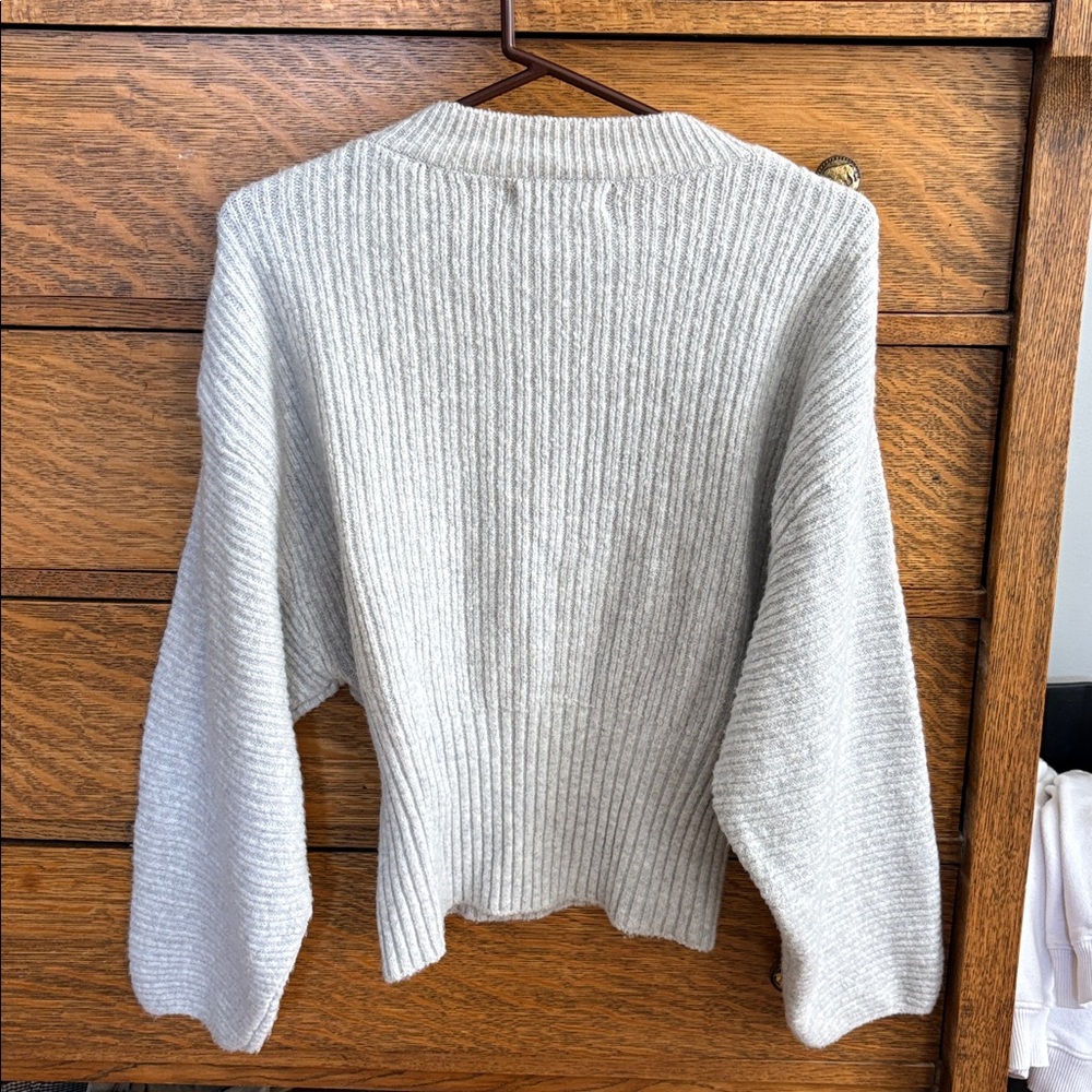 Pink Rose Light Gray Ribbed Sweater - Picture 3 of 3